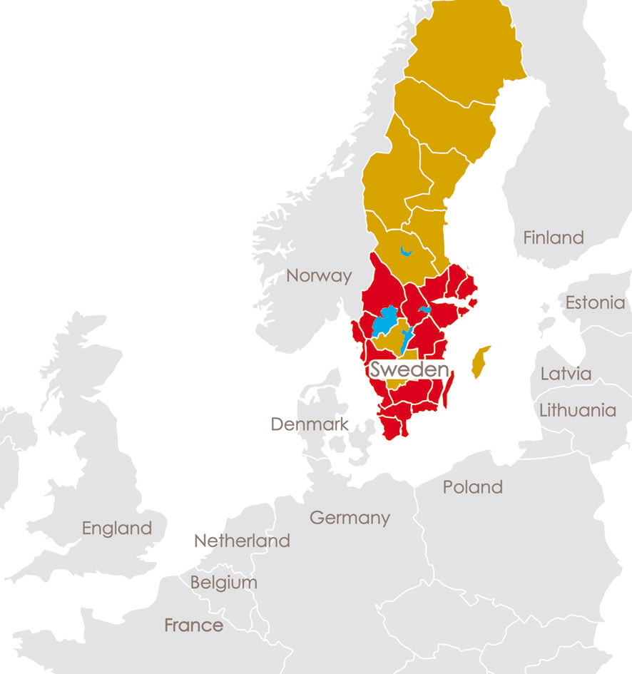 Carte générale du voyage à moto en Suède (13 jours)