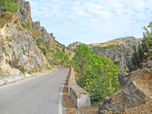 Route à flan de colline au Portugal